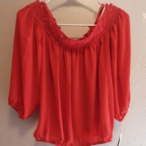 Juniors off the shoulder shirt